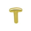 Golden balloon style letter T slider charm for DIY jewelry and strap bracelets - Gold/Letter T