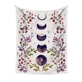 Détail de la tapisserie phases de lune avec motifs floraux et papillons de style vintage - 73X95CM / LT045-4 Blanc Cassé Papillon Lune