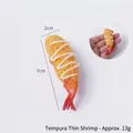 Realistic fried tempura shrimp keychain model with golden crispy texture and sauce detail - Salad Sauce Breaded Tempura Thin Shrimp (No Ring)