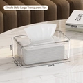 Transparent acrylic facial tissue box holder for living room coffee table storage - Transparent (Large)