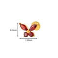 Golden titanium butterfly labret stud with red zircon, dimensions 5.43mm by 7.69mm - Gold Red