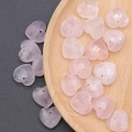 Perle a cuore sfaccettate rosa in cristallo per gioielli fai-da-te su vassoio - Pezzo Singolo / Quarzo rosa