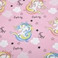 Pink wrapping paper with cute unicorn patterns and colorful stars for birthday gifts - Pink Blue Unicorn