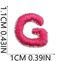 Mini pink embroidered letter G patch for DIY clothing decoration 1.1cm x 1cm size - G (Pink Small)