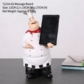 European chef figurine chalkboard holder, resin decor for kitchen, 13x10x27cm size - Message Board Chef