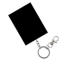 Porte-clés chat noir mat rectangulaire avec chaîne en métal argenté et fermoir mousqueton - Black claw lobster clasp (blocked, you need to look at the picture and ask customer service) / Emballage Individuel