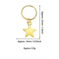 Golden star pendant hair ring charm measuring 33mm by 14mm for DIY dreadlock hair accessories - Star