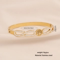 Bracciale rigido in acciaio dorato con Albero della Vita e simboli infinito - Stile Albero della Vita (3#Albero della Vita)