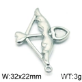 Colgante flecha de Cupido de acero inoxidable plateado 32x22mm para collares DIY - 32x22mm / Color Acero