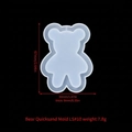 Bear-shaped translucent silicone quicksand mold for DIY resin keychains with measurements - Bear 4 Quicksand Mold LS#10