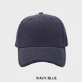 Classic cotton navy blue baseball cap for women with adjustable six-panel structure - Navy Blue
