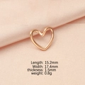 Ciondolo a cuore oro rosa per gioielli fai-da-te con dimensioni 15,2mm x 17,4mm - Oro rosa