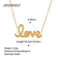 Detail view of the love letter pendant showing exact dimensions and necklace weight - Cursive Love Letter Necklace(JDN2405017) / Gold