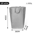Grey-white felt laundry hamper with side button pocket and top handles, 57cm height - Dark Gray