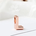 Polished rose gold letter L charm bead for DIY bracelets with a smooth metallic finish - Letter L / Rose Gold