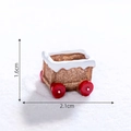 Miniature brown gingerbread wagon with white snow and red wheels for Xmas DIY decor - 9# Train Carriage