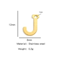 Golden stainless steel letter J pendant for DIY jewelry making with frosted texture - Letter J