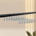 Adjustable grey plastic clothes hangers with metal clips for trousers and skirts - Coated Gray
