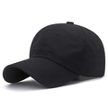 Classic black quick-dry baseball cap with water-resistant fabric for outdoor sun protection - Adjustable / Black
