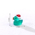 Miniature translucent green Christmas duck resin ornament for snowy DIY micro landscapes - Luminous Dark Green