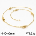 600mm golden stainless steel spring chain necklace for men with 3mm width and 23g weight - Gold O-Chain Five Springs Style (KN199331-KLHQ)