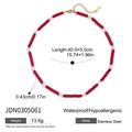 Primer plano de collar de cuentas de piedra roja y perlas con cadena de acero inoxidable 18K - Estilo de Cuentas Rojas y Blancas (JDN0305061)