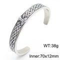 Brazalete Vikingo martillo de Thor Mjolnir plateado con patrones de nudos - Estilo B Color Acero (KB182576-MZOZ)