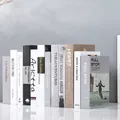 Set of 12 modern faux books in black white and beige for minimalist home decor - Faux Book Set 7 (12 Books)