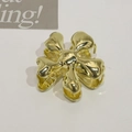 Pinza para el cabello de metal dorado en forma de flor con acabado pulido para pelo grueso - Pinza de Flor Grande / Dorado