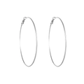 Polished silver stainless steel large hoop earrings for women in a minimalist style - 70mm / Steel
