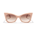 Occhiali da sole cat-eye montatura rosa nudo e lenti marroni sfumate donna - Montatura Rosa Arancio Lenti Sfumate Tè