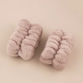 Elastic plush face wash wristbands in soft dusty pink for skincare routines - A Pair Of Grey-brown Items (3 Hand-stitched Threads)