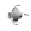 Silver cross pendant in stainless steel with 29mm height and 25mm width dimensions - Style 44