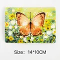 3D butterfly greeting card with romantic floral patterns and foldable wings 14x10CM - Flower Series - Yellow Butterfly