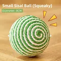 Pelota de sisal verde y blanca para gatos de 8cm con función de sonido interna - 8cm / Espiral Verde y Blanco (Con Sonido)