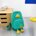 Mint green kids cartoon duck crossbody bag with cute 3D beak and nylon waterproof fabric - Green
