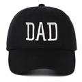 Cappellino da baseball classico in cotone nero con ricamo DAD bianco sulla parte frontale - Regolabile / Ricamo DAD / Nero