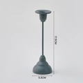 Chandelier minimaliste en fer gris-vert foncé de 17,5 cm avec base ronde stable - Version Courte / Gris