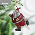 Ciondolo Babbo Natale vintage in ferro con finitura rustica e cordoncino di canapa - Babbo Natale B