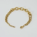 Bracelet minimaliste en acier inoxydable plaqué or 18 carats avec fermoir homard - Chaîne à maillons en O 18+3cm