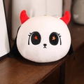 Pupazzo diavolo di peluche bianco con corna rosse e occhi a stella per Halloween - Fantasma Bianco