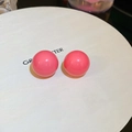 Pink natural stone sphere stud earrings with 925 silver needles for a minimalist look - Rose Red Ball Style (3# Silver Pin-Rose Red) / Rose Red