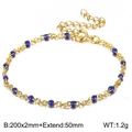 Gold-plated titanium steel chain bracelet with small blue resin beads and lobster clasp - 200*2mm (Bracelet) / Purple