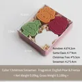 Christmas scented candle set with deer, tree, Santa and snowman in a gift box - Christmas Snowman Gift Box (English Pear & Freesia)
