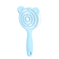 Light blue bear-shaped hollow vent brush with massage bristle tips on white background - Bear Style / Little Bear Blue