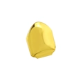 Macro shot of single gold-plated hip hop tooth grillz with a high-polished metallic finish - Single Tooth Style / Single Smooth Gold