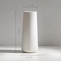 Minimalist white ceramic vase in cylindrical shape with 22cm height dimension details - Chixiao Vase