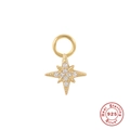 925 sterling silver gold plated octagonal star pendant with sparkling zircon stones - Gold Octagonal Star (#4)