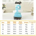 Size chart for dog hoodies ranging from XS to XL with weight and dimension details - XS / Blue Little Wings Hoodie