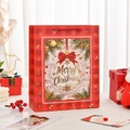 Sacchetto regalo di Natale a quadri rossi e neri con testo dorato e manici rossi - S (18x8.5x24cm) / Ornamento a Quadri Rossi